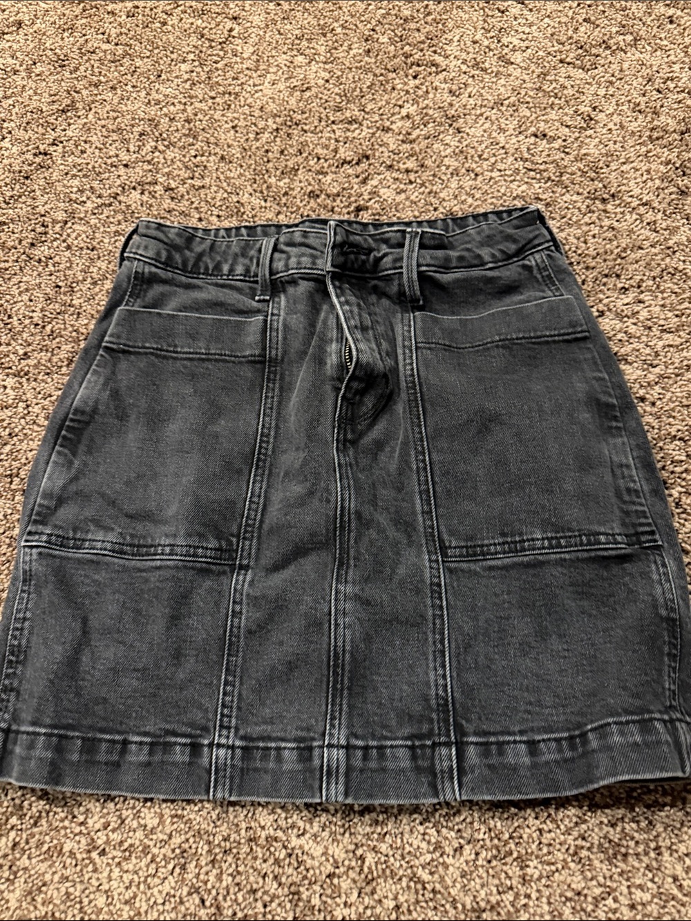 Old Navy Black Denim Pencil Skirt with Patch Pockets